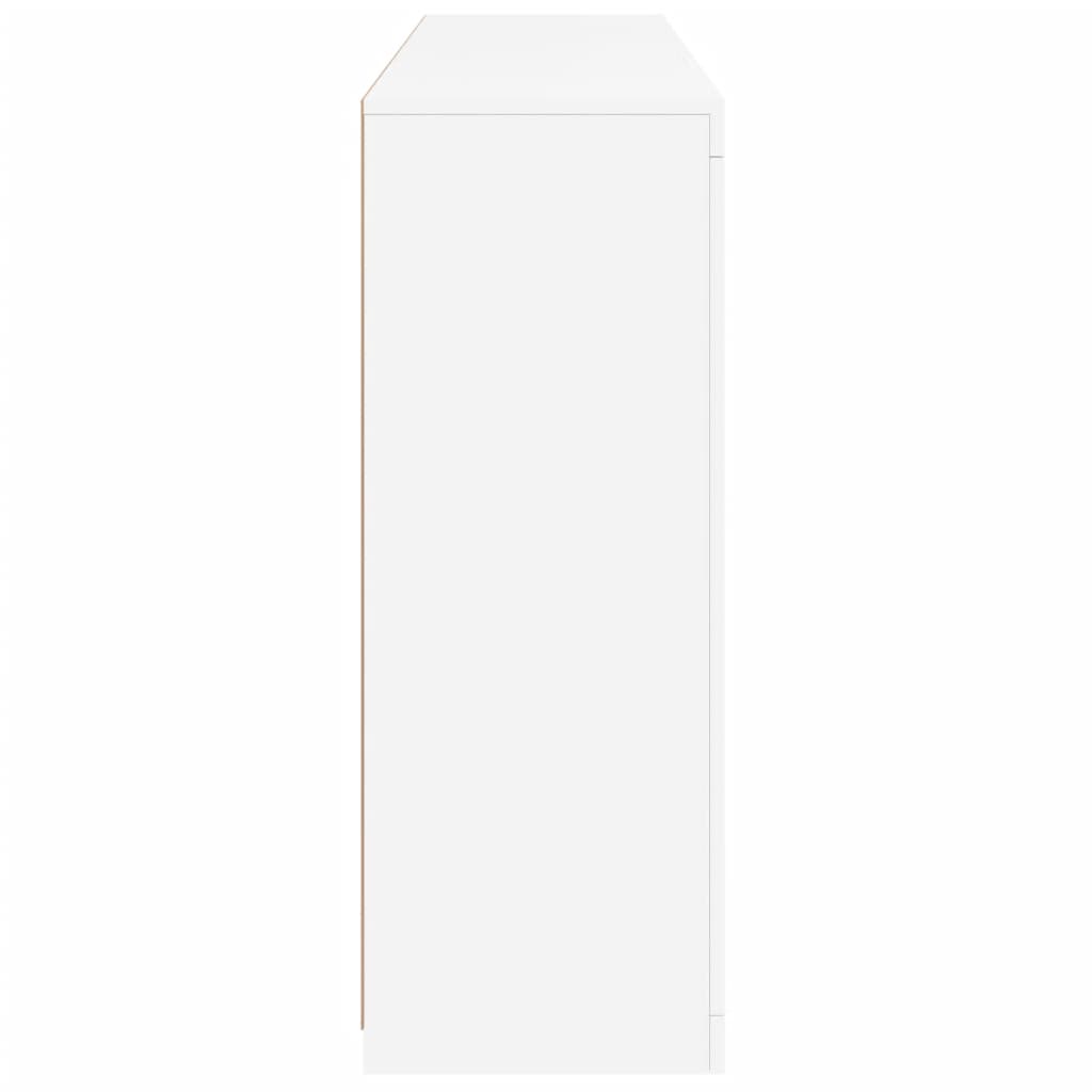 Šoninės spintelės su LED, 3vnt., baltos, apdirbta mediena