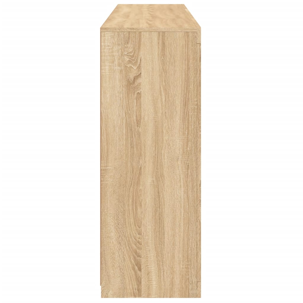 LED sideboards, 3 pcs, oak, engineered wood