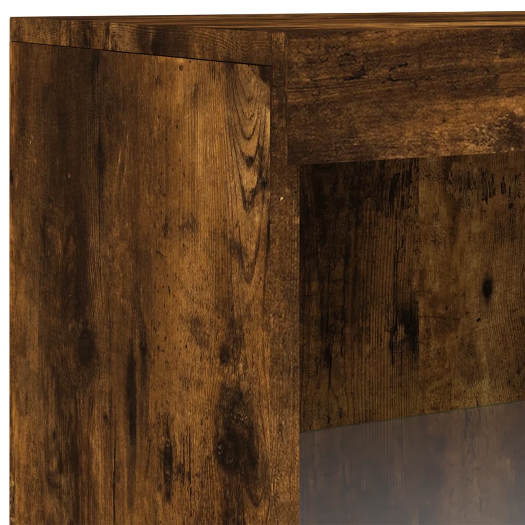 Sideboards with LED, 3 pcs, smoked oak, engineered wood
