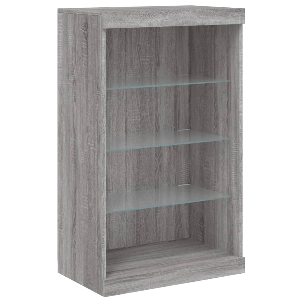 Sideboards with LED, 3 pcs, grey oak, wood