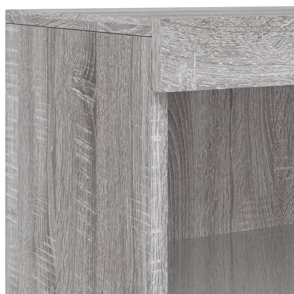 Sideboards with LED, 3 pcs, grey oak, wood
