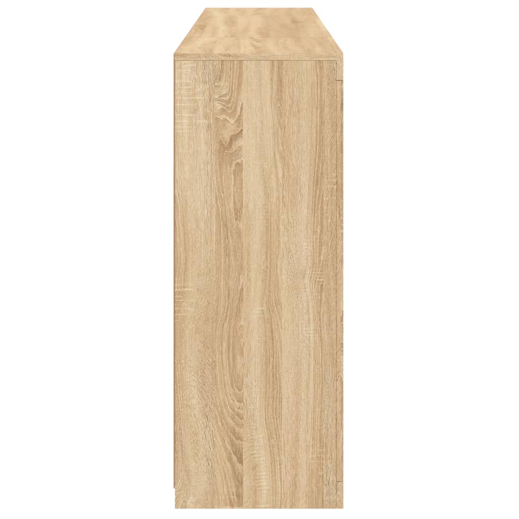 LED sideboards, 3 pcs, oak, engineered wood