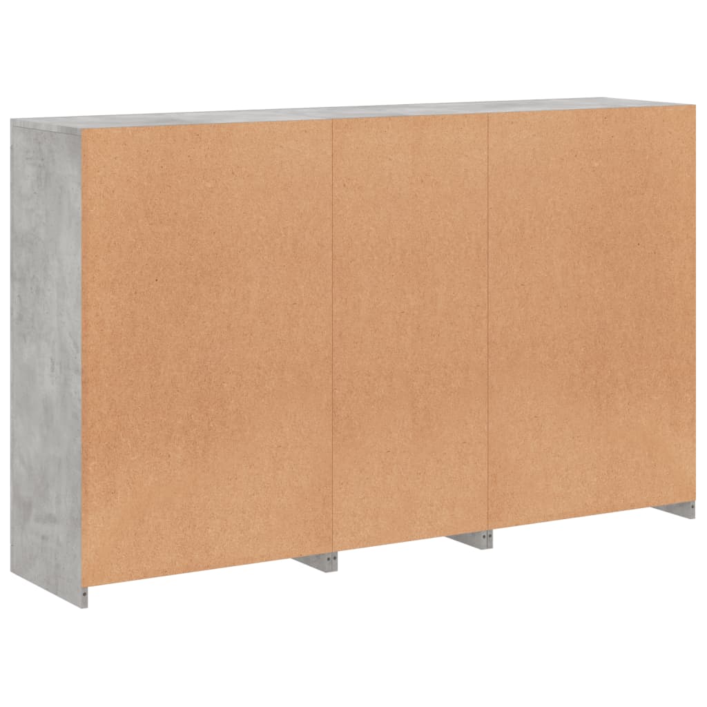 Sānu skapītis ar LED apgaismojumu, betona pelēks, 162x37x100cm