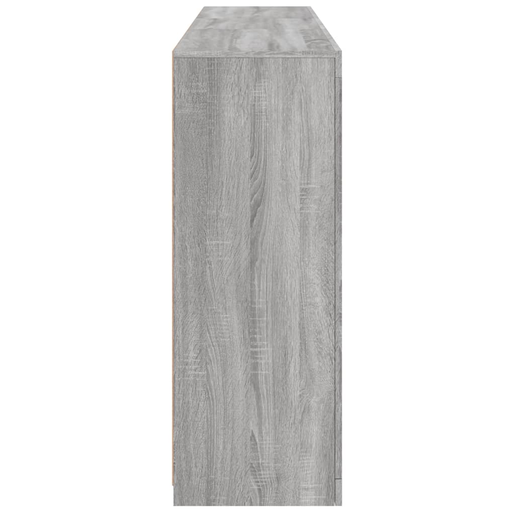 Sideboard with LED lights, grey oak, 162x37x100cm