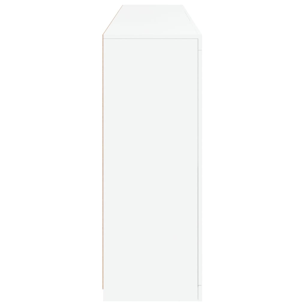 Šoninė spintelė su LED lemputėmis, balta, 181,5x37x100cm