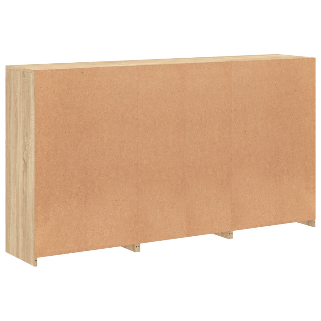 Sānu skapītis ar LED apgaismojumu, ozolkoka, 181,5x37x100 cm