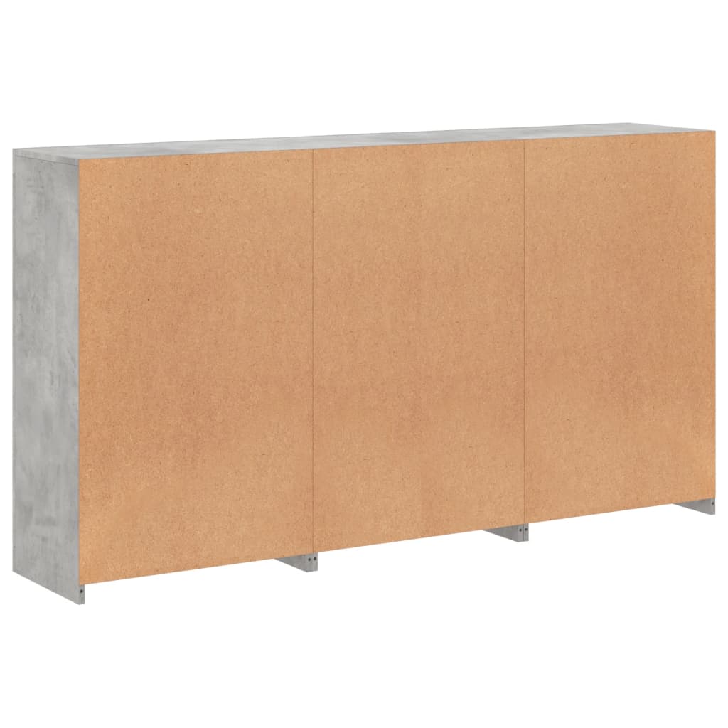 Šoninė spintelė su LED lemputėmis, betono pilka, 181,5x37x100cm