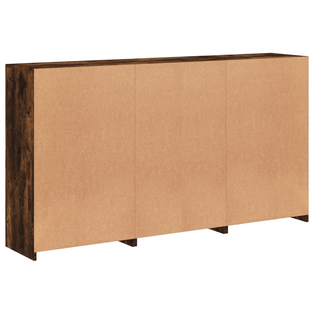 Šoninė spintelė su LED lemputėmis, dūminė, 181,5x37x100cm