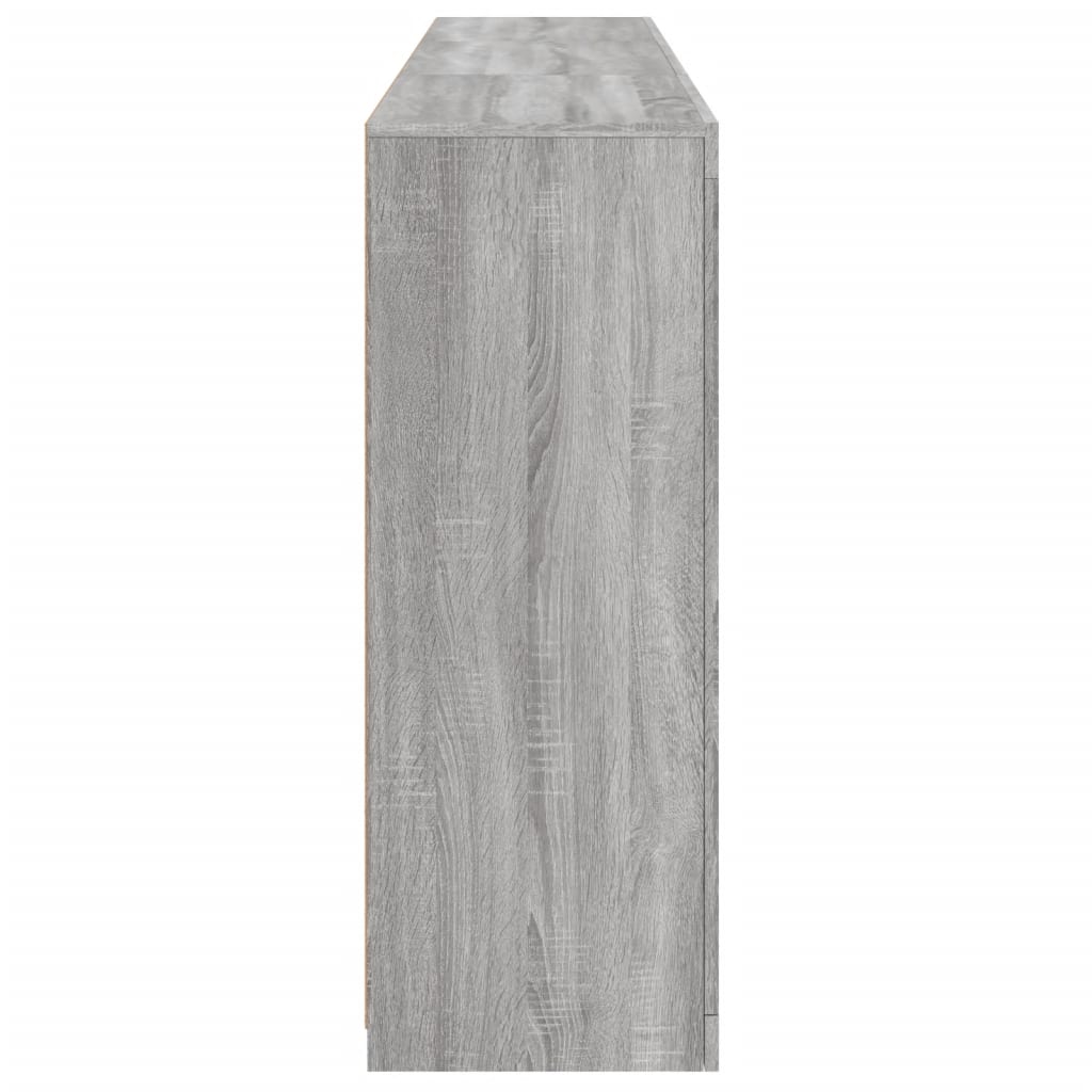 Sideboard with LED lights, grey oak, 181.5x37x100cm