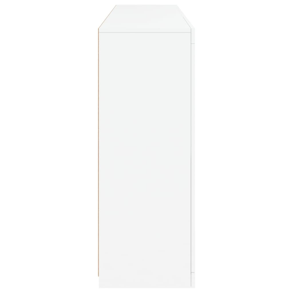 Sideboard with LED lights, white, 162x37x100cm
