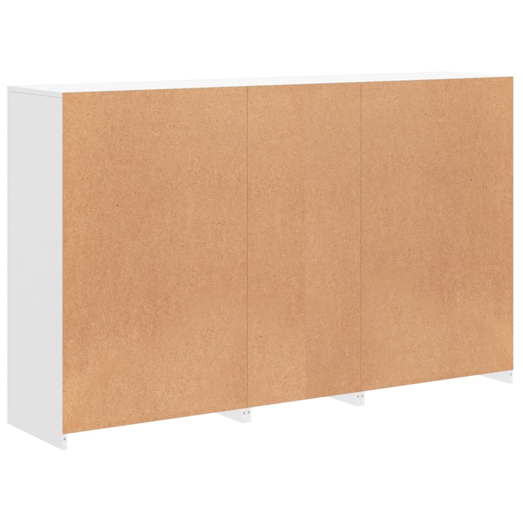 Sideboard with LED lights, white, 162x37x100cm