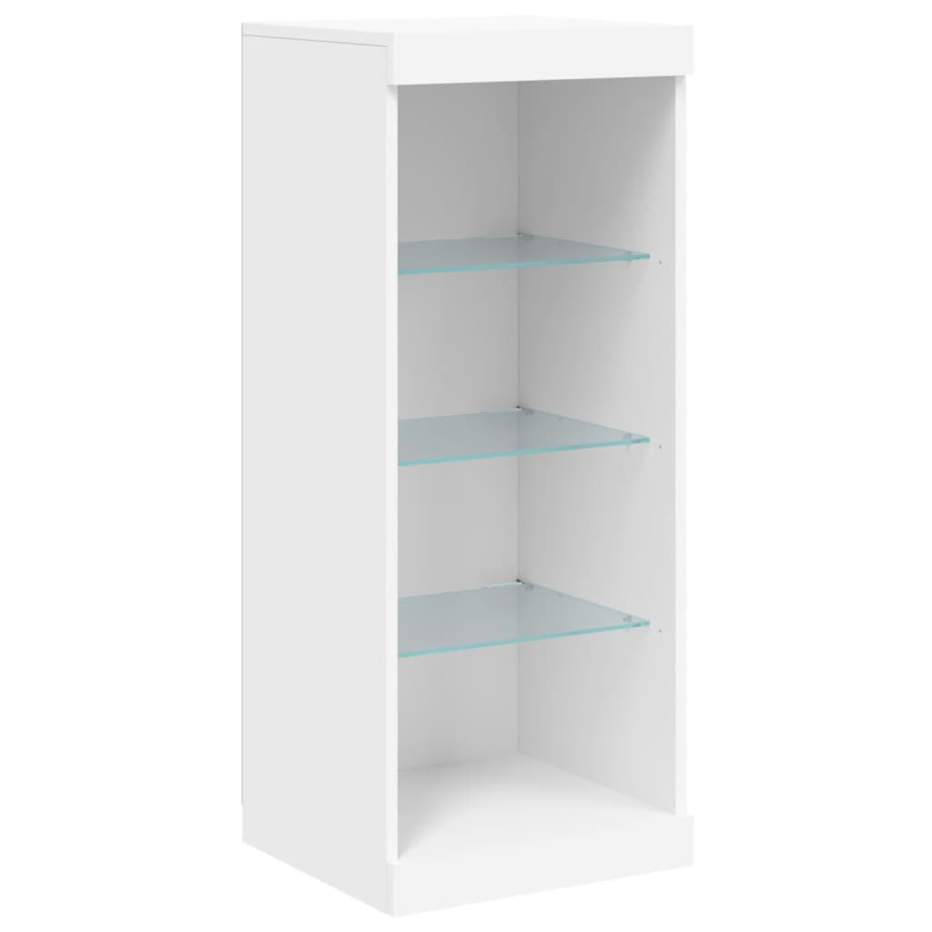 Sideboard with LED lights, white, 162x37x100cm