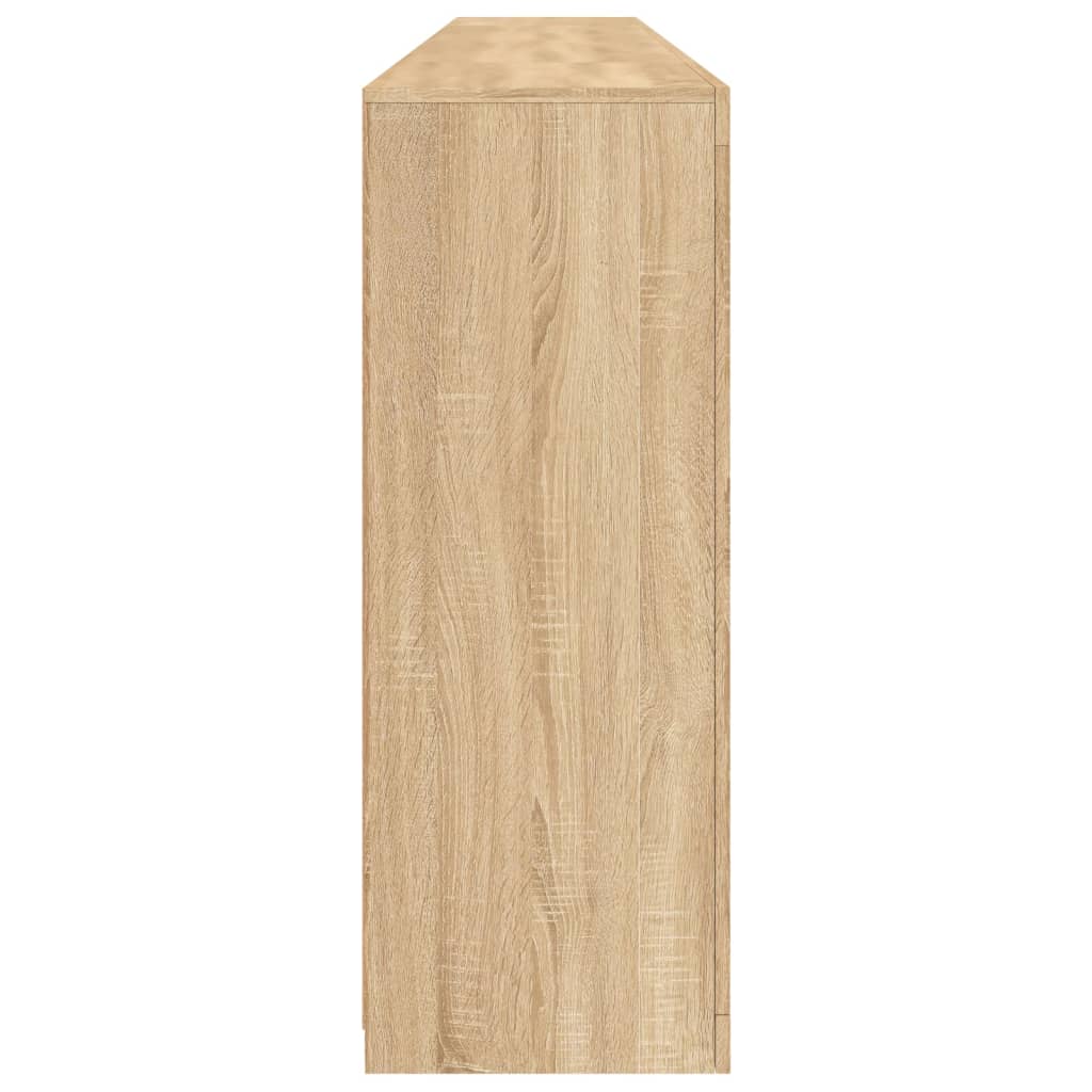 Sideboard with LED lights, oak colour, 162x37x100cm
