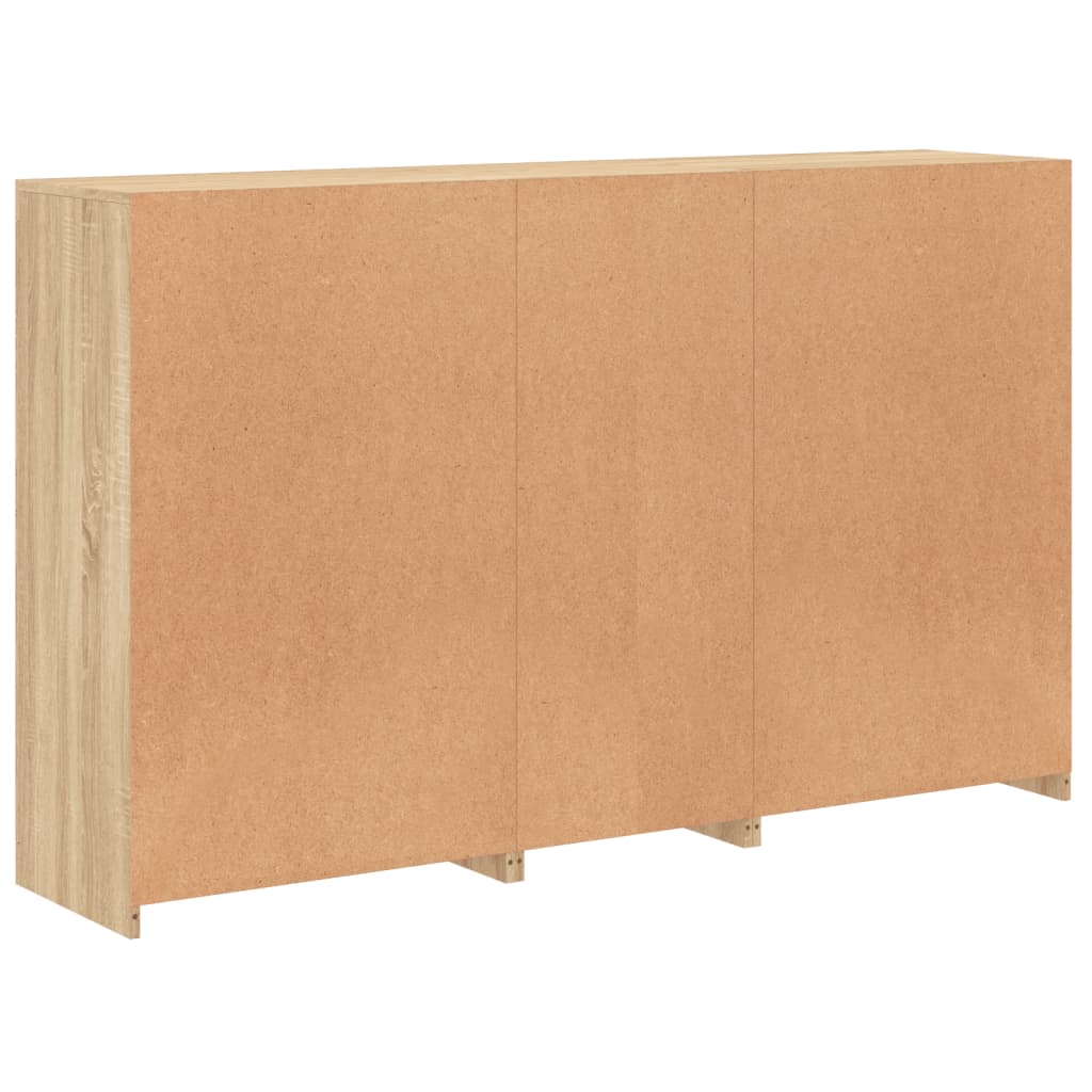 Sideboard with LED lights, oak colour, 162x37x100cm