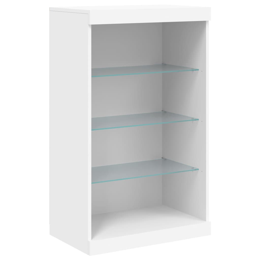Sideboard with LED lights, white, 181.5x37x100cm