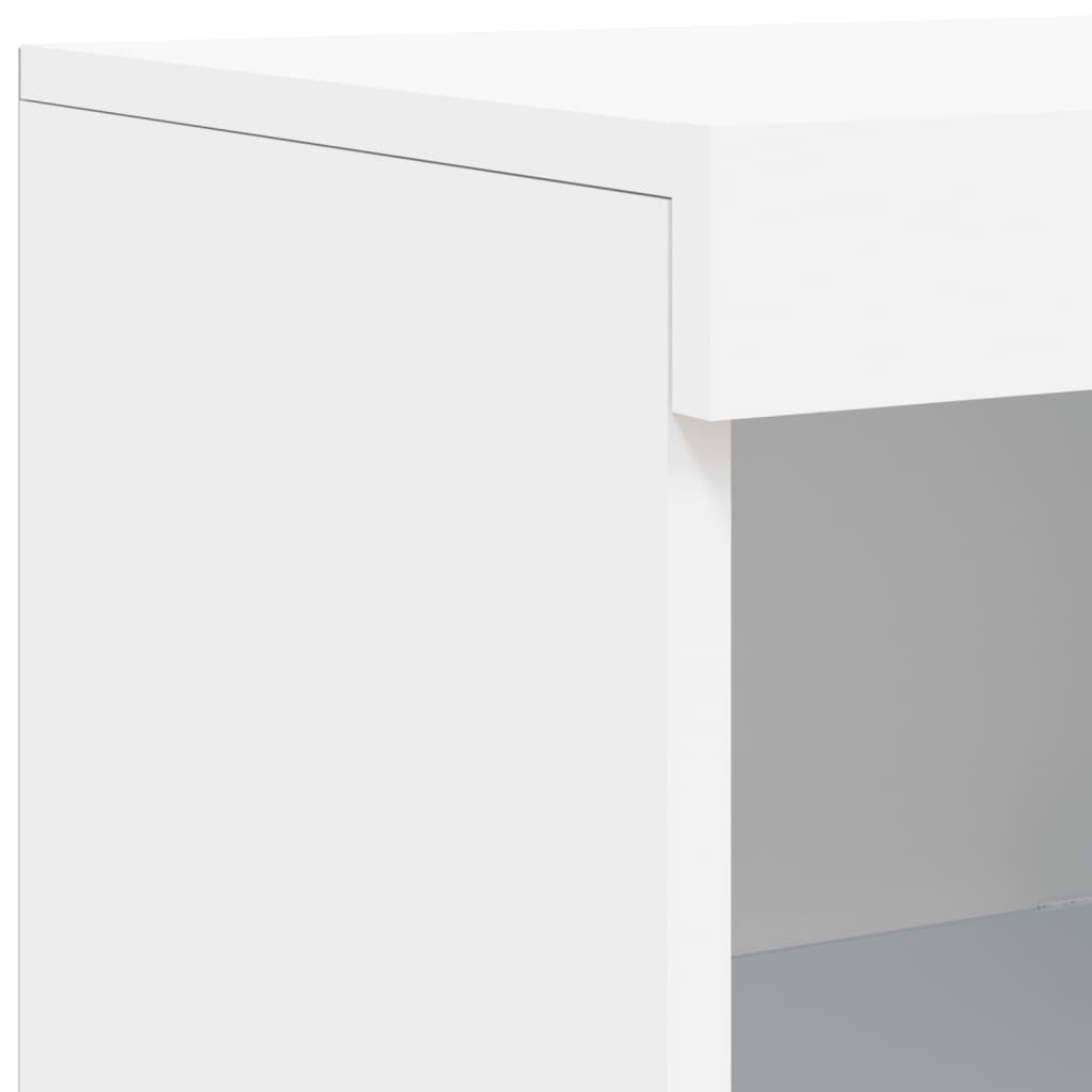 Sideboard with LED lights, white, 181.5x37x100cm