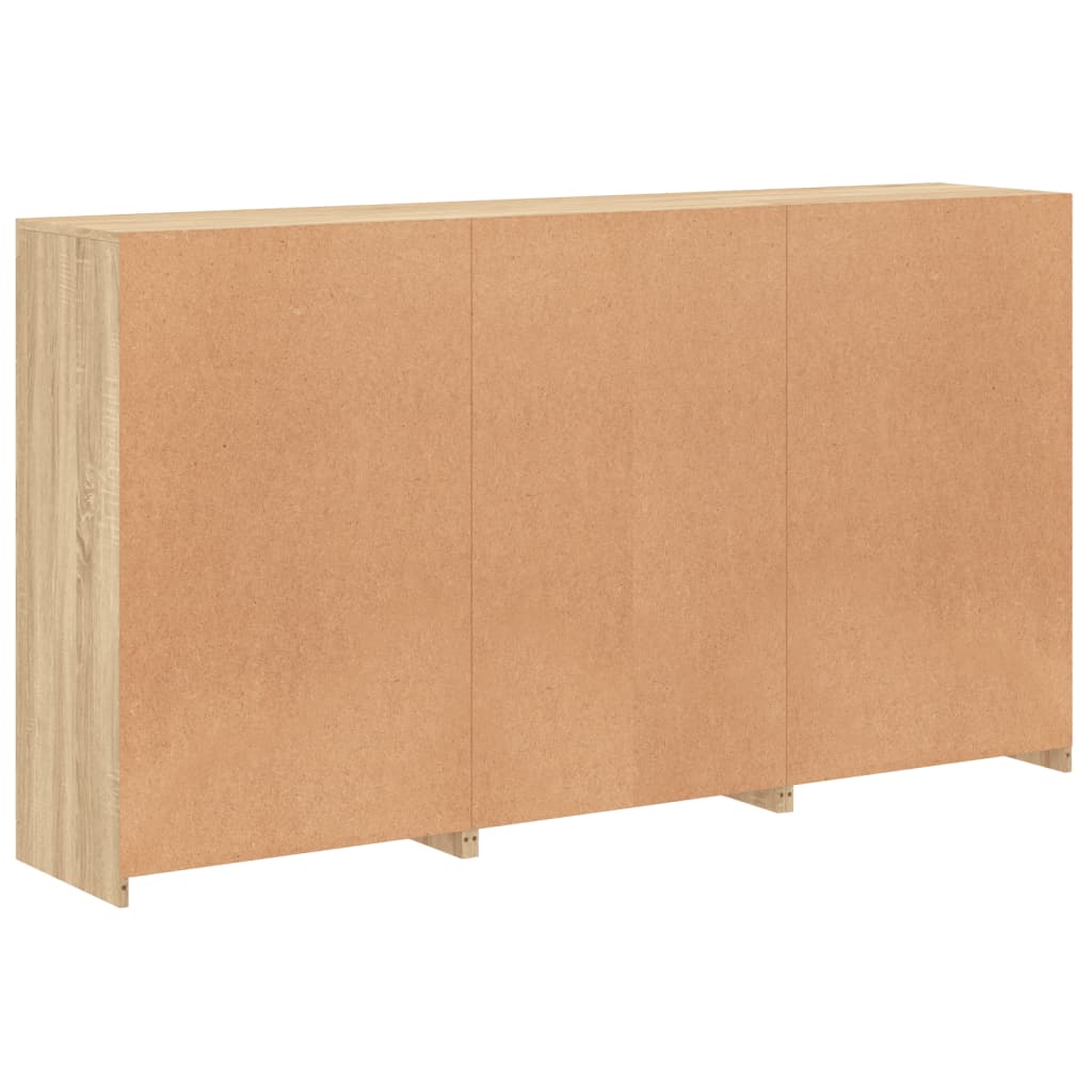Sānu skapītis ar LED apgaismojumu, ozolkoka, 181,5x37x100 cm