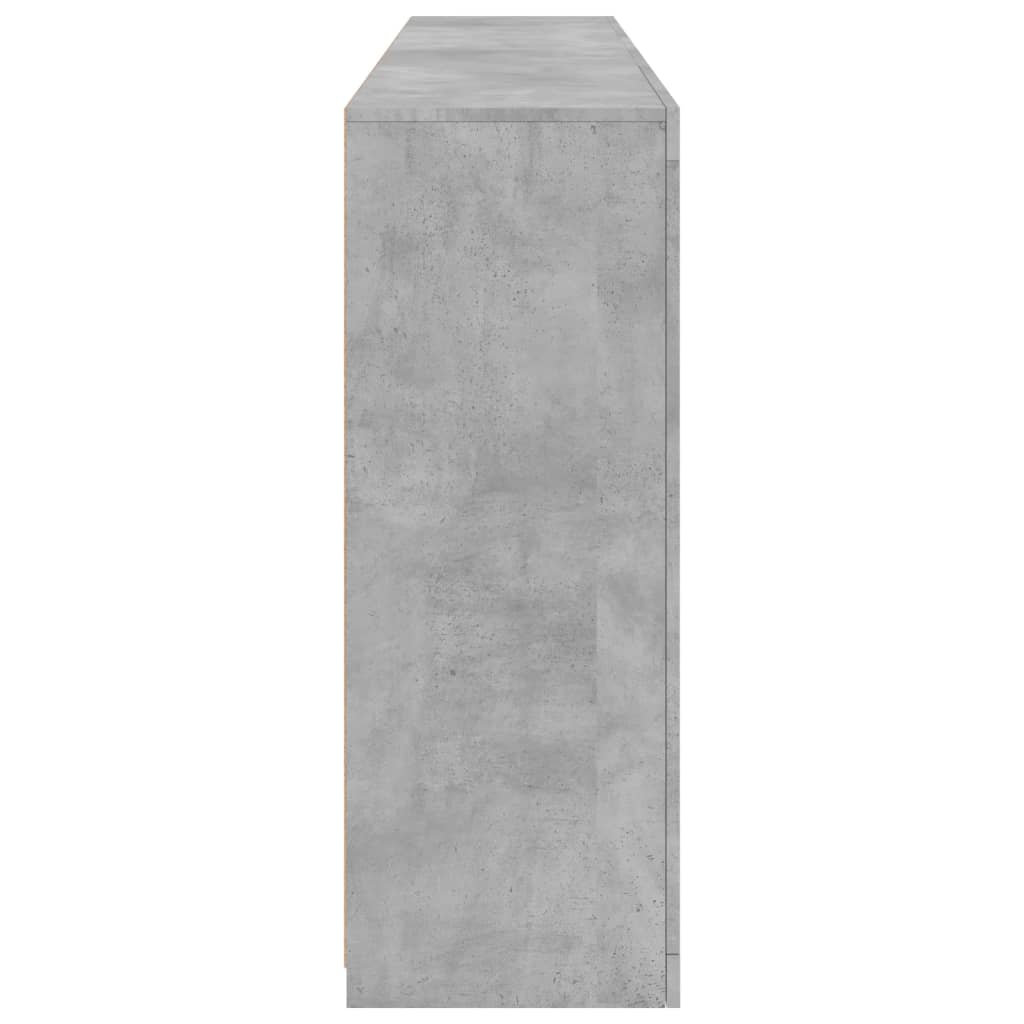 Sānu skapis ar LED gaismām, betona pelēks, 181,5x37x100cm