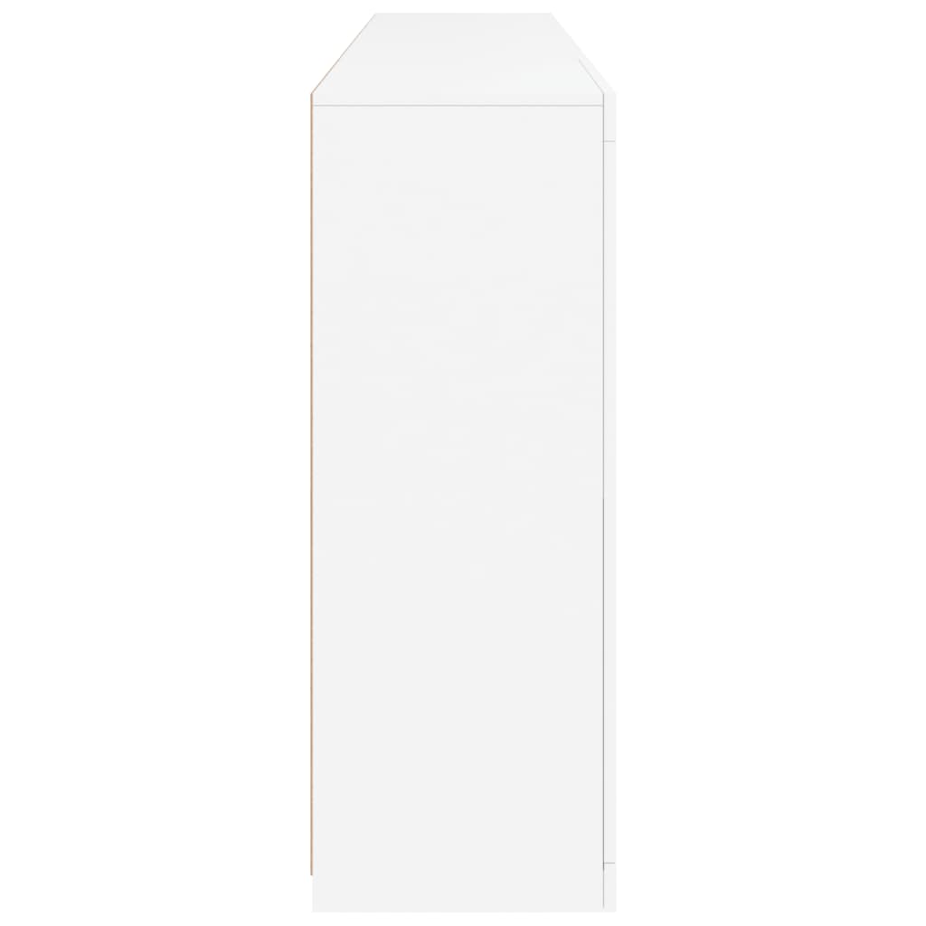 Šoninė spintelė su LED lemputėmis, baltos spalvos, 202x37x100cm