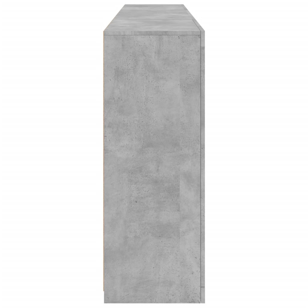 Sideboard with LED Lights, Concrete Grey, 202x37x100cm