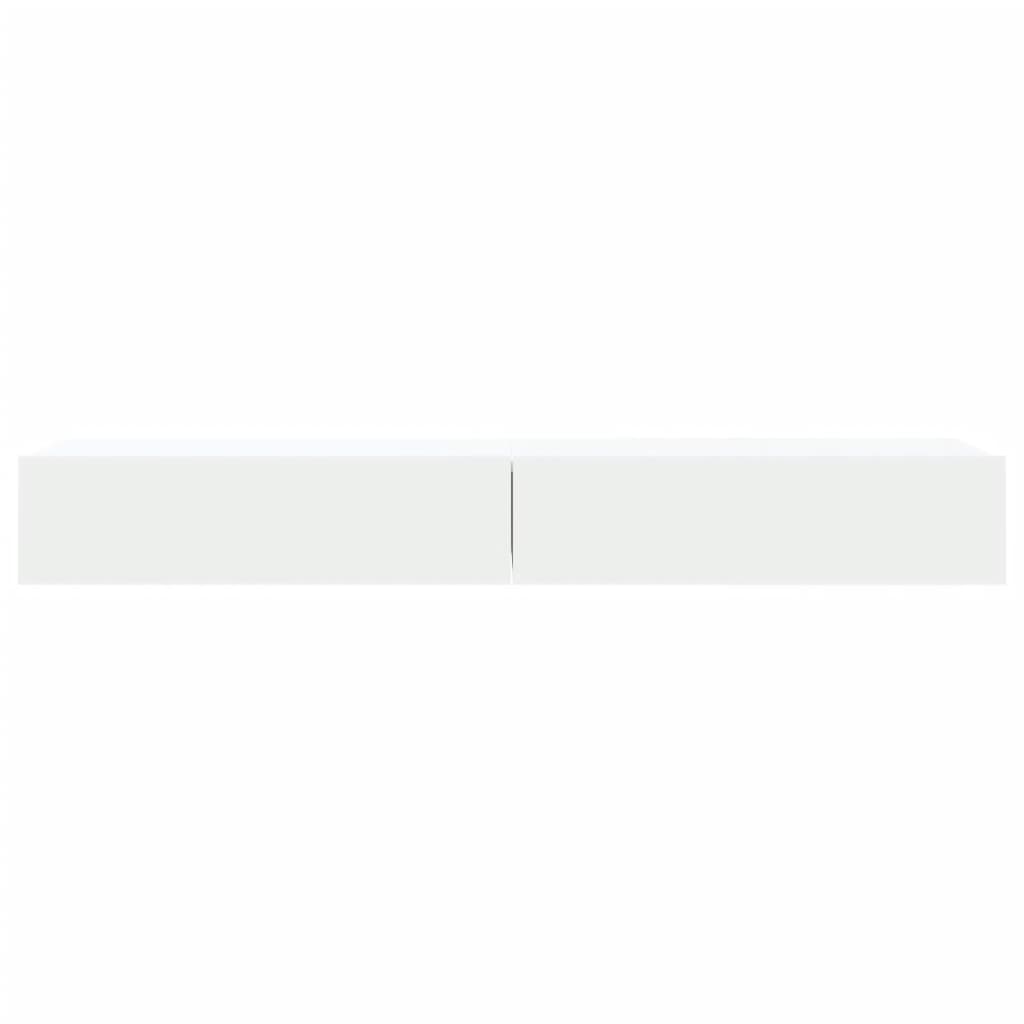 TV Cabinets with LED Lights, 2 pcs., White, 60x35x15.5 cm