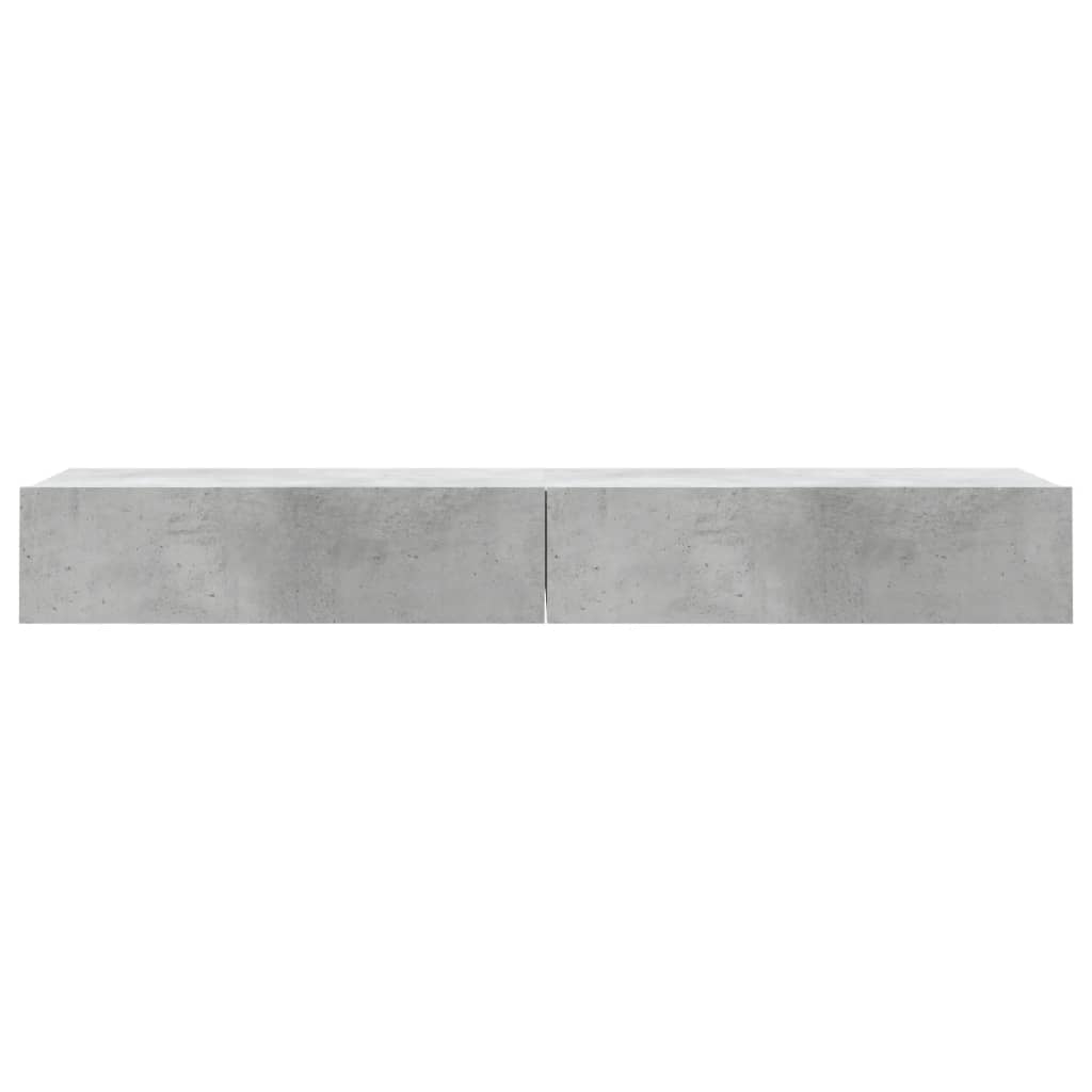 TV spintelės su LED lemputėmis, 2vnt., betono, 60x35x15,5cm