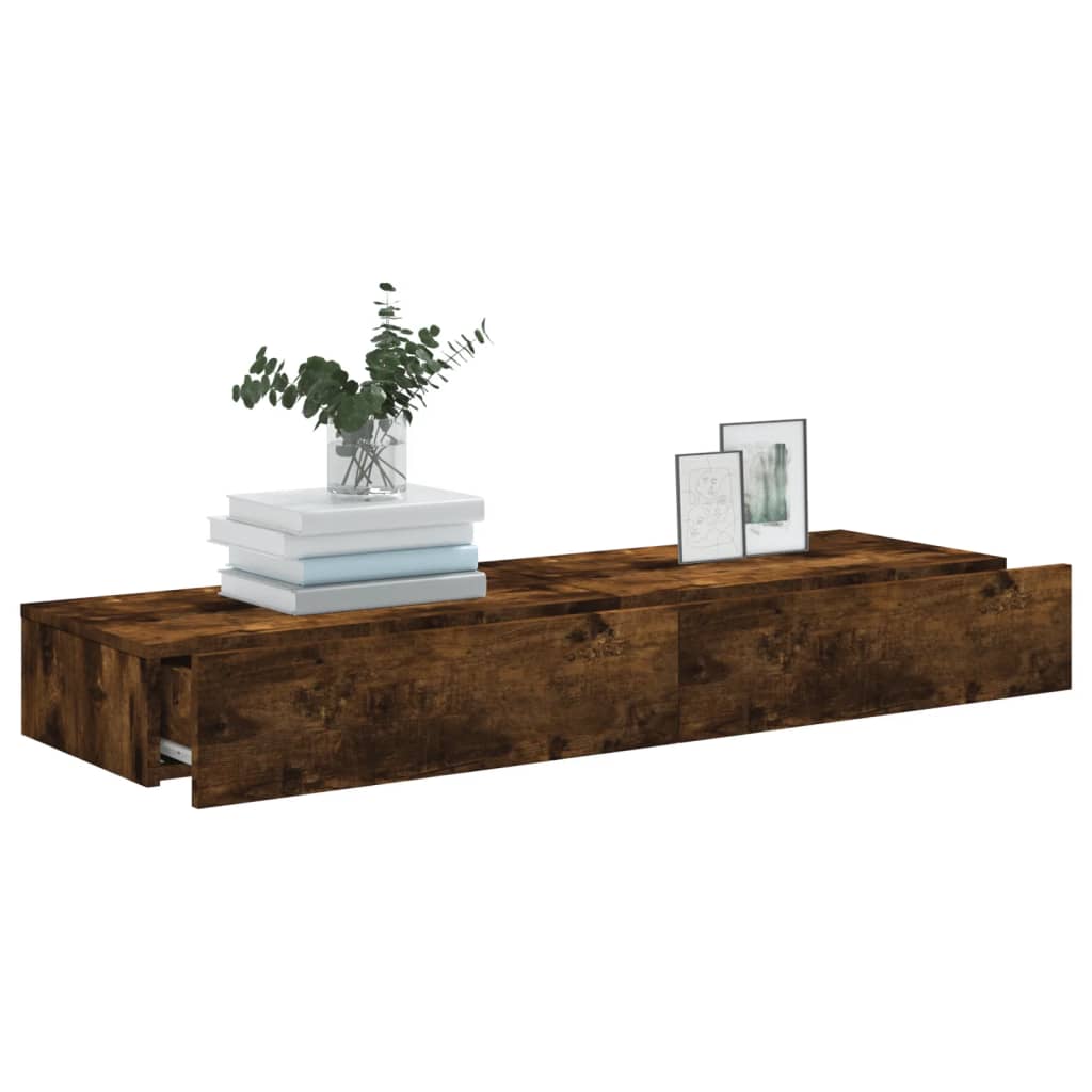 TV Cabinets with LED Lights, 2 pcs., Smoked, 60x35x15.5cm