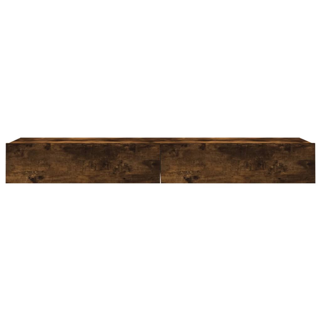 TV Cabinets with LED Lights, 2 pcs., Smoked, 60x35x15.5cm