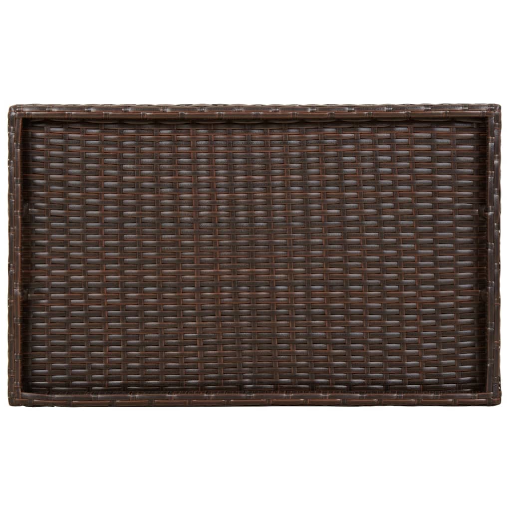 Sulankstomas padėklas-stalas, rudas, 65x40x75cm, poliratanas