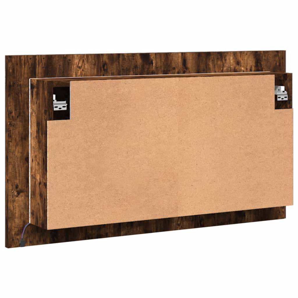 Spoguļa vannas istabas skapītis ar LED, dūmakains, 80x12x45cm, akrils