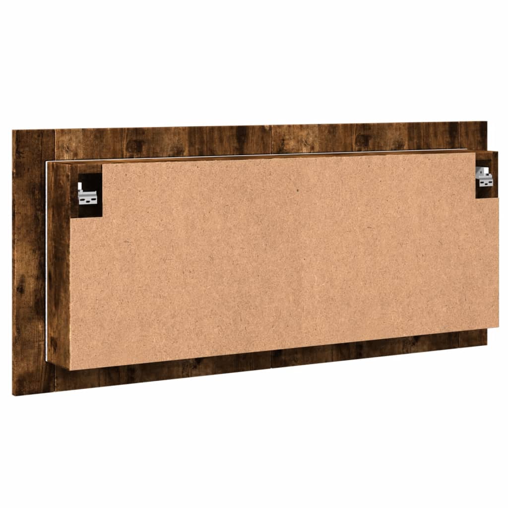 Spoguļskapītis vannasistabai ar LED, dūmu ozols, 100x12x45cm