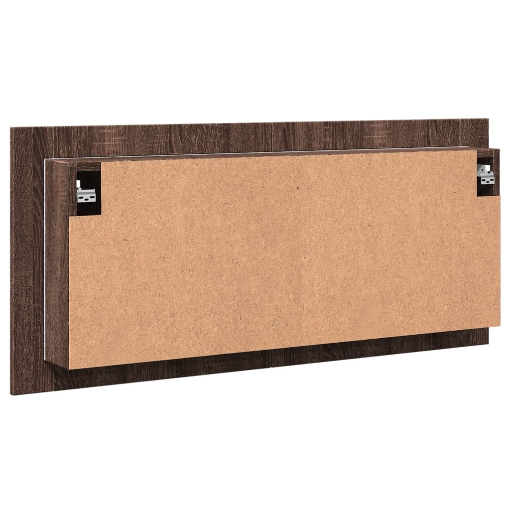 Veidrodinė vonios spintelė su LED, ruda ąžuolo, 100x12x45cm