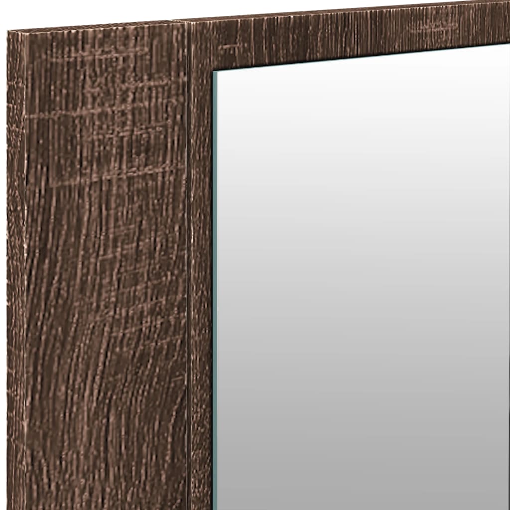 Spoguļskapītis vannasistabai ar LED, brūns ozols, 100x12x45cm