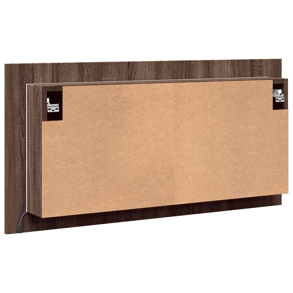 LED Mirror Bathroom Cabinet, Brown, 90x12x45cm, Acrylic