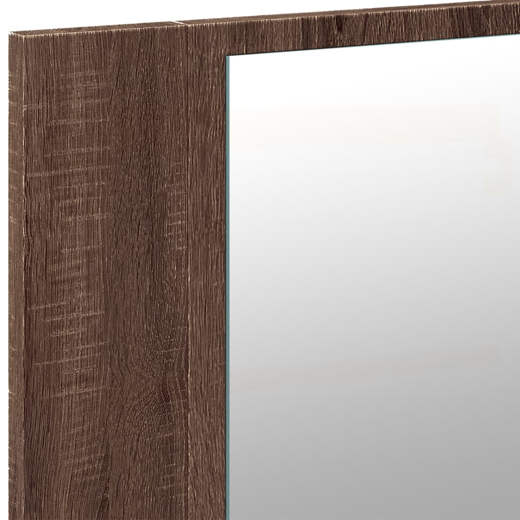 LED Mirror Bathroom Cabinet, Brown, 90x12x45cm, Acrylic