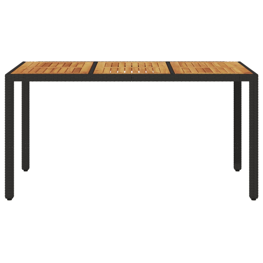 Galds ar koka virsmu, melns, 150x90x75cm, polirotangs