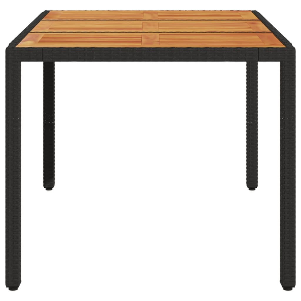 Galds ar koka virsmu, melns, 150x90x75cm, polirotangs