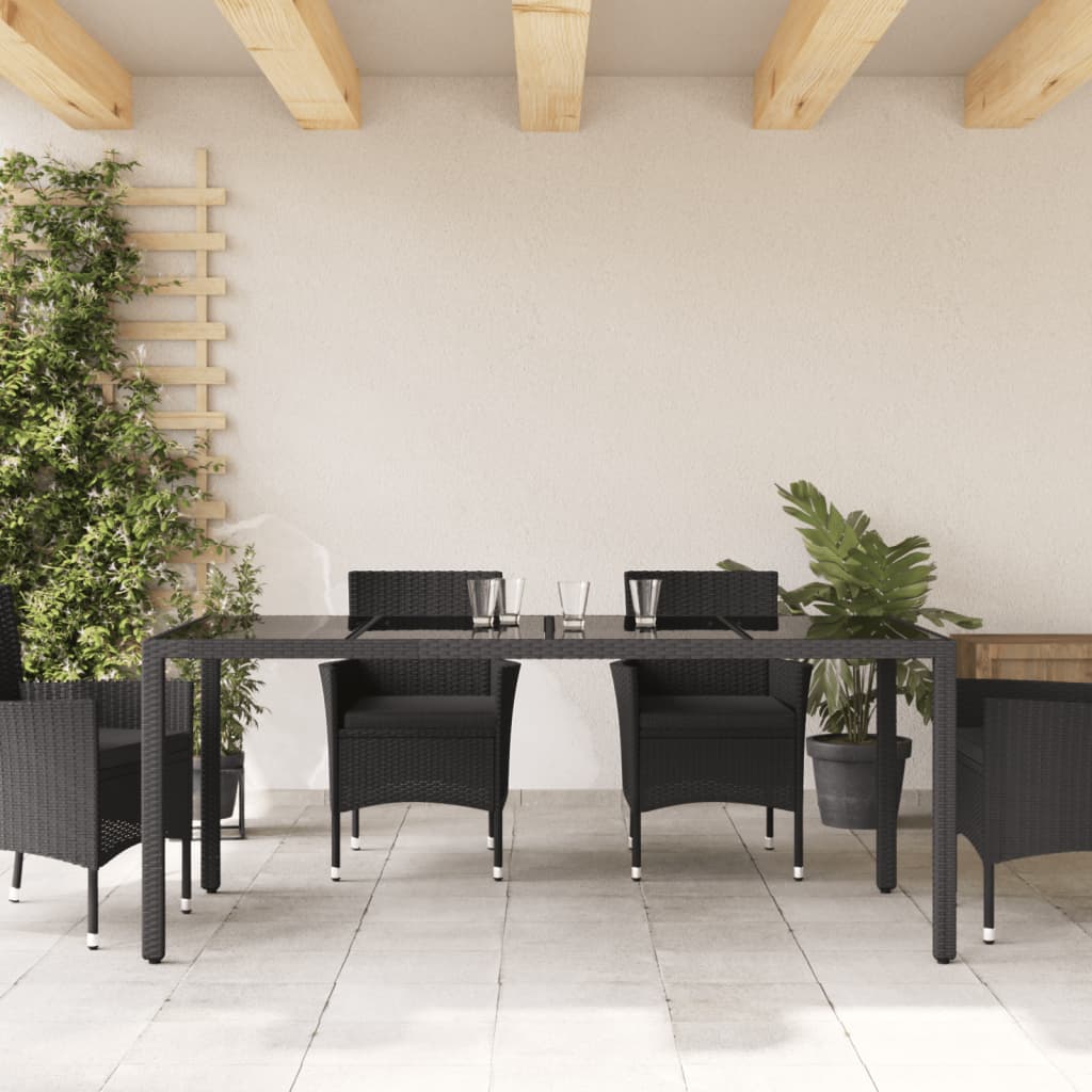 Galds ar stikla virsmu, melns, 190x90x75, polirotangs