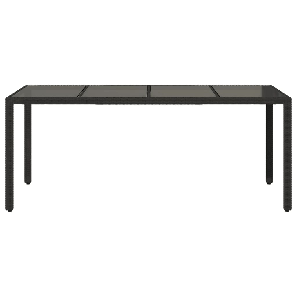 Galds ar stikla virsmu, melns, 190x90x75, polirotangs