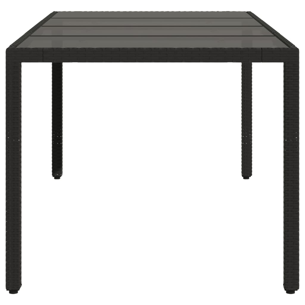 Galds ar stikla virsmu, melns, 190x90x75, polirotangs