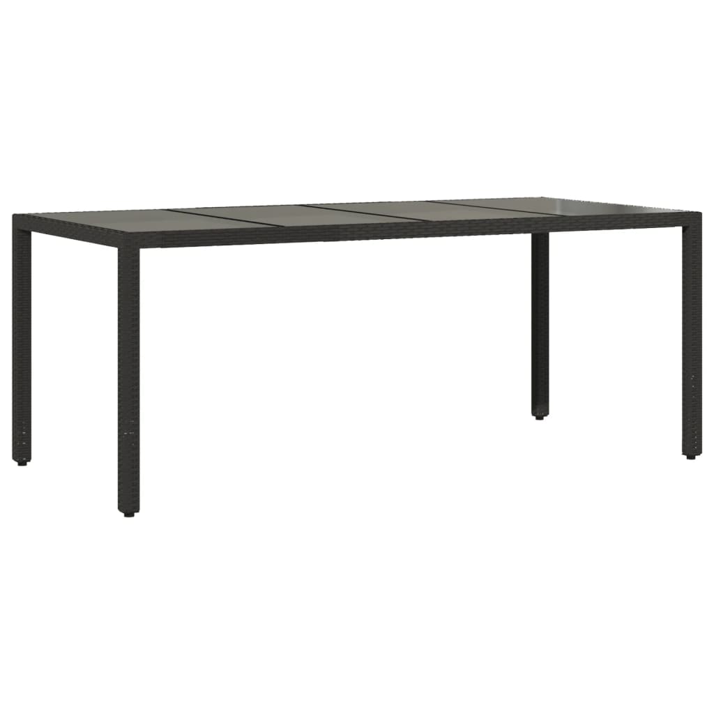 Galds ar stikla virsmu, melns, 190x90x75, polirotangs