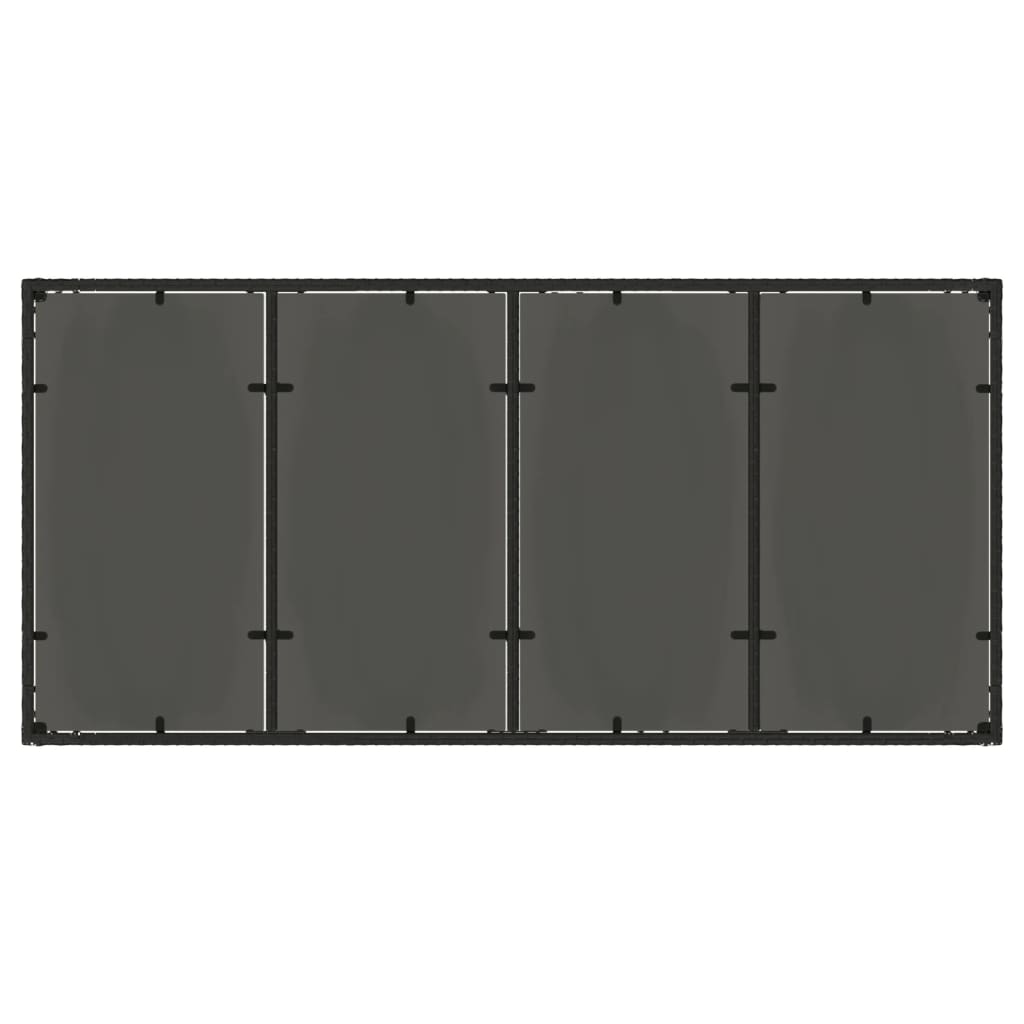 Galds ar stikla virsmu, melns, 190x90x75, polirotangs