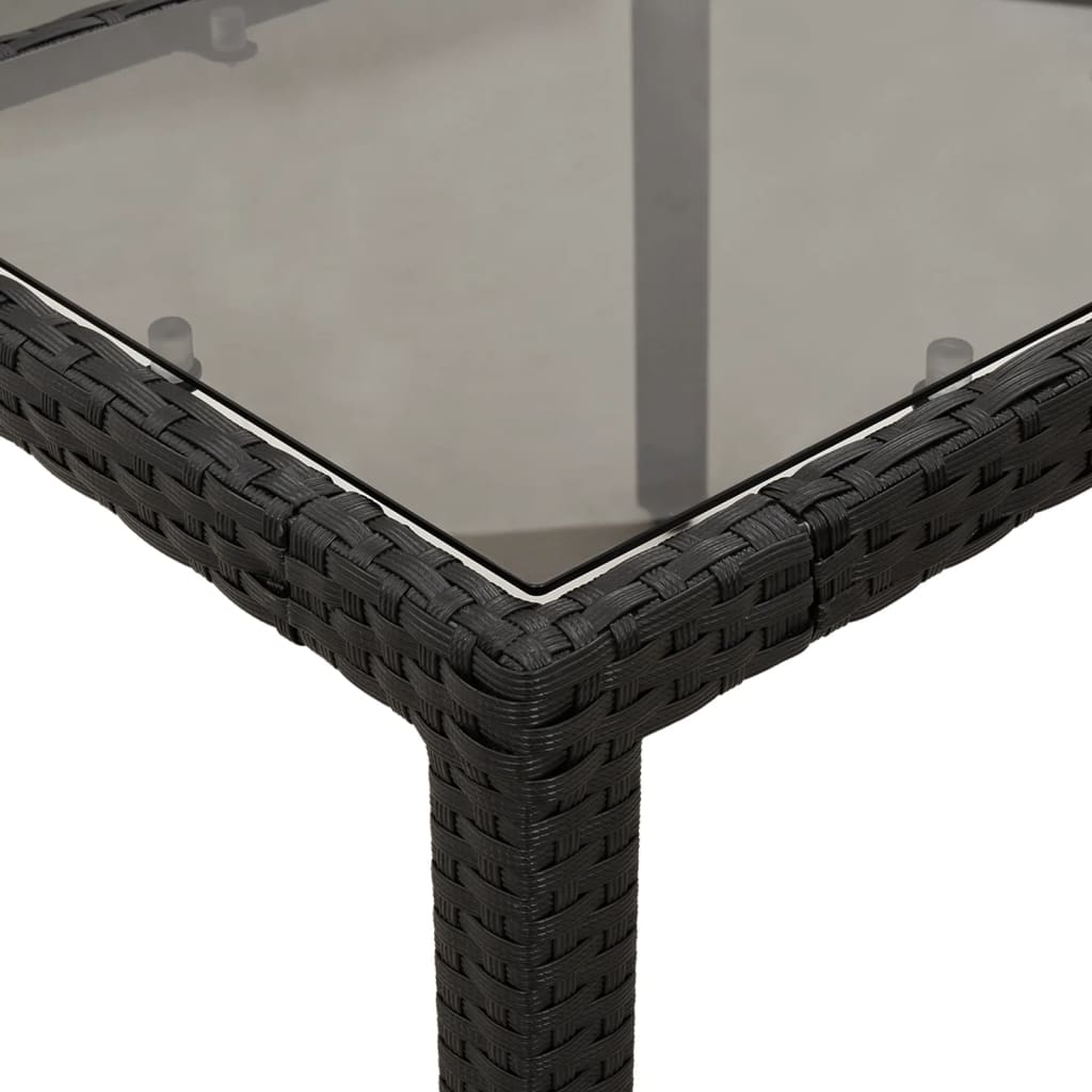 Galds ar stikla virsmu, melns, 190x90x75, polirotangs