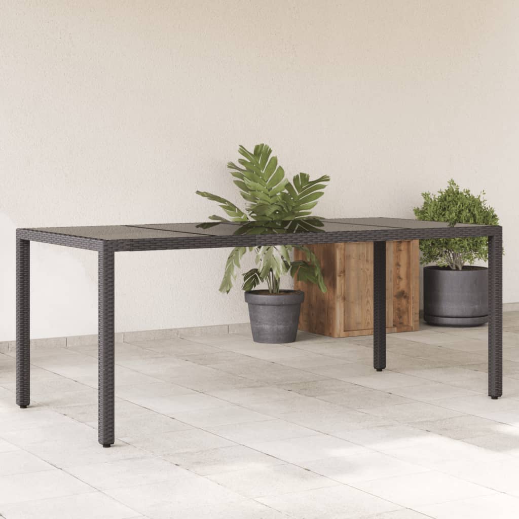 Galds ar stikla virsmu, melns, 190x90x75, polirotangs