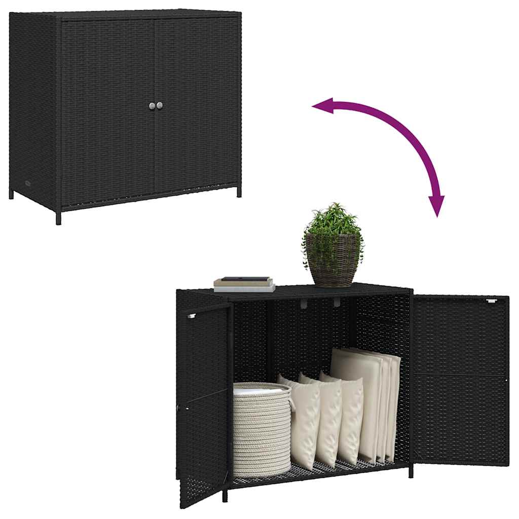 Sodo spintelė daiktams, juoda, 83x45x76cm, poliratanas