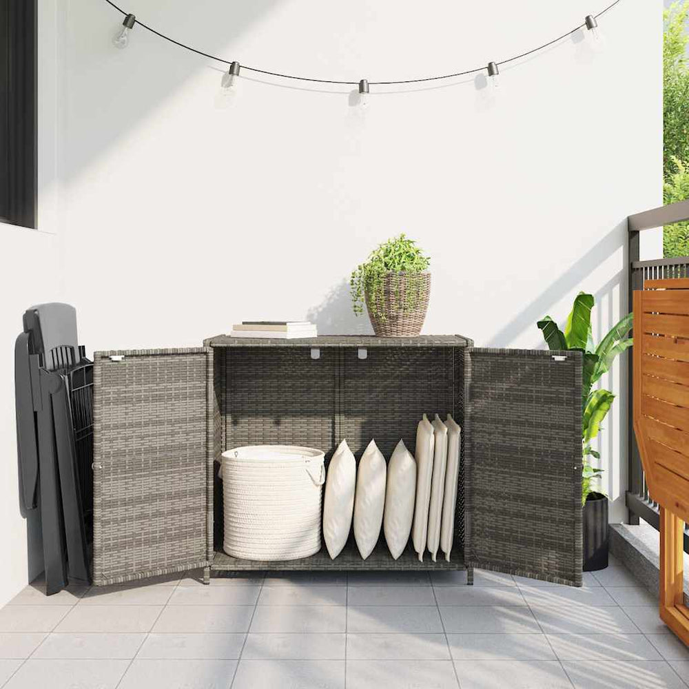 Garden storage cabinet, grey, 83x45x76cm, polyrattan