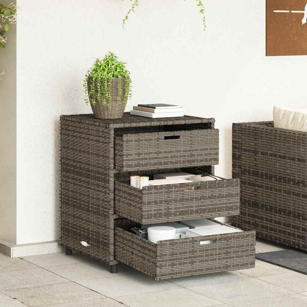 Garden Storage Cabinet, gray, 55x59x69cm, polyrattan