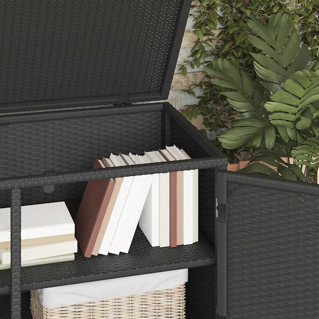 Sodo spintelė daiktams, juoda, 110x55x60,5cm, poliratanas