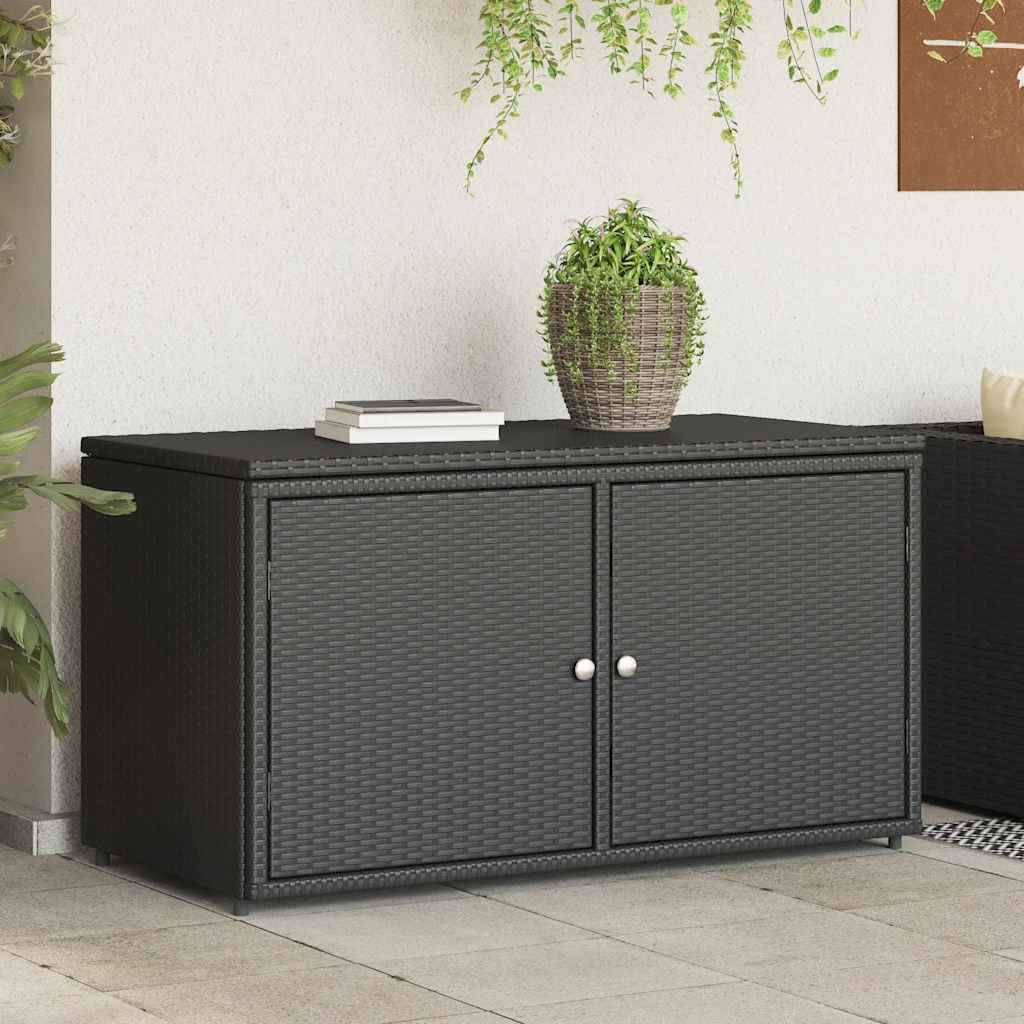 Sodo spintelė daiktams, juoda, 110x55x60,5cm, poliratanas