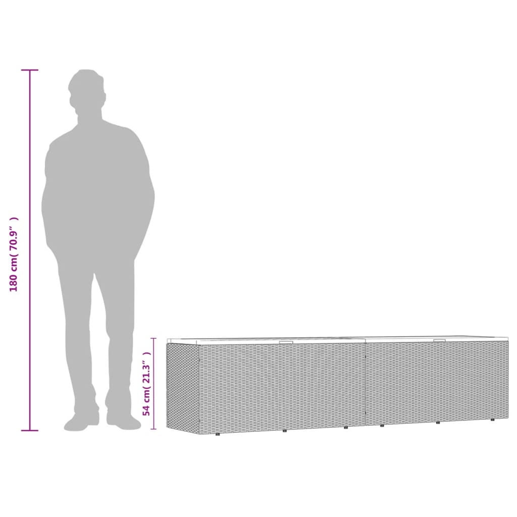Lauko daiktadėžė, 220 cm., poliratanas ir akacija